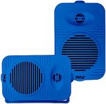 Pyle 200 Watt Bluetooth Indoor Outdoor Speakers Pair - Dual Waterproof 3.5” 2-Way Full Range Speaker System w/ 1/2” High Compliance Polymer Tweeter | Home, Boat, Marine, Deck, Patio, Poolside (Blue)