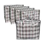 ANSIO Large Laundry Bags Pack of 5 Storage Bags Reusable Laundry Bags with Zips Ideal for Moving House Clothing & Wardrobe Storage (60L x 25W x 50H cm)