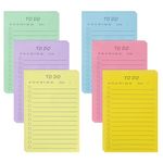 to Do List Pad, 6 Pack to Do List Sticky Notes 15 x 10cm Colorful Shopping List Pad, Self-Stick Lined Sticky Notes Daily Planner Notepad for Office School Home Plan Stationery Supplies (300 Sheets)