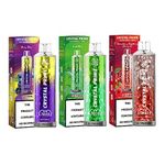 Crystal Prime Disposable Vape 7000 Puffs – 3 Pack, Prefilled Fruity Flavours E-cigs, 3D Design Draw Activated Rechargeable Vape, 0mg Nicotine Free (Fresh Mint, Berry Blaze, Strawbry Raspbery Chery I)