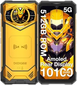 DOOGEE S200 X Rugged Phone,32GB+512GB,10100mAh/33W Rugged Smartphone with 1.32" Amoled Screen,100MP+20MP+20MP,6.72" FHD/120Hz,Android 14 Rugged Cell Phone,5G Dual SIM,Waterproof Phone,NFC/OTG Yellow