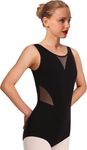 Mulnall Dance Leotard for Women Tank Mesh Dancewear,Panel Mesh,Chest Lining(23606-06-M)