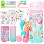 TDYIH Decorate Your Own Water Bottle Kits for Girls Age 4-10, Mermaid Gem Diamond Painting Crafts, Arts and Crafts Kits Girls Kids Toys Birthday Gifts for Girls Age 4 5 6 7 8-13 (Mermaid)