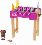 Barbie Foosball Playset with Dog and Accessories - Includes Functional Foosball Table, Dog Figure, and Snacks