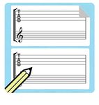 Ukulele Tab and Staff Stickers (50 sticker per pack) Great for Bass, Ukelele and Uke Tablature