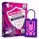 5-Pack Clothes Moth Killer Hangers for Wardrobes: Clothes Moth Killer | Contains Transfluthrin | Moth Protection for Wardrobes and Drawers | Up to 3 Months Protection per Hanger | Lavender-Scented