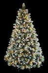 Super Dual Flocked Pine Christmas Tree Pre-lit with Color Changing LED Lights (7ft Pre-lit)