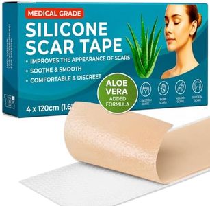 Medical Grade Silicone Scar Tape Aloe Vera | 4cm x 1.2M | Silicone Scar Sheets for After Surgery C Section Recovery, Face Treatment Gel Patches/Plasters