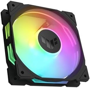 ASUS TUF GAMING TR120 FAN ARGB REVERSE BLACK Ventola Case a Pale Invertite, Spessore 28 mm, Pressione Statica 3,3 mm H2O con Flusso d'aria Elevato, Design Doppio Strato 16 LED RGB, 1 pezzo, Nero