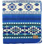 Inca Ecuadorian Blanket - Aztec/Mexican/Southwest Artisanal Style - Use As Fall Throw Blanket, Camp Blanket, or Cover for Indoors and Outdoors (Blue, Medium)