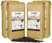 Coffee Masters Triple Certified Arabica Coffee Beans 4x1kg - Fairtrade Organic Coffee Beans Blend - Medium Roast Whole Coffee Beans Ideal for Espresso Machines - The Great Taste Award Winner