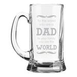 TheYaYaCafe Beer Mug for Father | Fathers Day Gift | Birthday Gift for Father from Son/Daughter Clear_Icon Beer Mug 580 ML, Glass