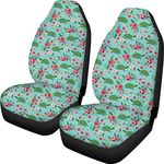 POLERO Car Seats Covers 2pcs Elastic Car Seat Cover Easy to Use Washable Car Seats Covers Tortoise Floral Saddle Blanket Durable Seat Covers Soft Protector for Most Cars Front Seats