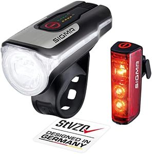 SIGMA SPORT - LED Bicycle Light Set Aura 80 and Blaze | StVZO Approved, Battery-Operated Front Light and Rear Light with Brake Function, Rear, Black