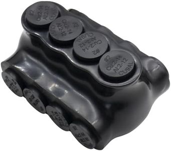 2-14 AWG Insulated 4 Port Inline Splice Connector Black Wire Connectors,Allen Hex 5/32" Insulated Cable Connectors Pre-Loaded Oxide Inhibitors,UL Listed(1pcs)