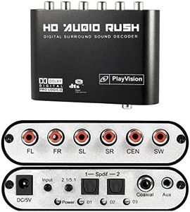 Microware 5.1 CH Audio Decoder SPDIF To RCA DTS AC3 Digital To 5.1 Amplifier Analog Converter for PS3 DVD Player Xbox EU US UK Black Color