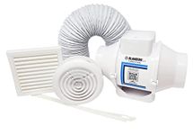 Complete Kit in White Colour- High Power Shower Extractor Fan with Timer for Bathroom, En-Suite, Wet /Utility Rooms, Workshop, Office, Warehouse, Shop Damp Mould Control