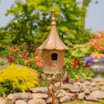 Large Copper Color Metal Birdhouse 