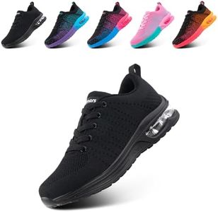 Hitmars Basket Femme Chaussures de Sport Running Sneakers Légères Chaussures de Course Femme Confortable Respirant Chaussures de Running Fitness Gym Jogging Noir EU39