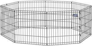 Midwest Foldable Metal Exercise Pen / Pet Playpen, Black 24"W x 30"H