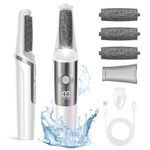 Dongxw Foot Files, Electric Foot Callus Remover,Professional Electric Pedicure Callus Remover with 3 Roller Heads for Dead Skin Dry Skin, Electric Foot File Pedicure Tool for Men & Women, White