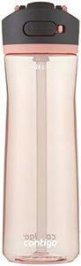 Contigo Ashland 2.0 Leak-Proof Water Bottle with Lid Lock and Angled Straw, Dishwasher Safe Water Bottle with Interchangeable Lid, 24oz Pink Lemonade