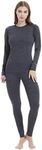 Iguana Womens 100% Merino Wool Base Layer Sets for Ski Lightweight Thermal Underwear Heather Grey X-Large