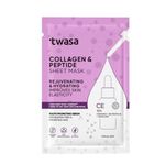 Twasa Collagen & Peptide Serum Face Sheet Mask | Face Mask for Glass Skin | Collagen Mask for Hydrating Overnight Mask, Pore Minimizing (20ml) - Pack of 1