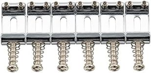 Musiclily Pro 10.5mm Steel Vintage Style Guitar Tremolo Bridge Saddles for Strat Style Electric Guitar, Chrome (Set of 6)