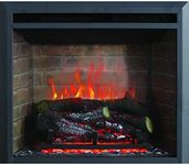 RICHFLAME Gavin 23 Inches Electric Fireplace Insert with Log Speaker, Designed for Stud, Wood Burning Opening, Cabinet & Wood Mantel, Remote Control, 750/1500W, Black