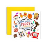 Huxters Born in 1960's 60th Birthday Card Nostalgia for Him Men and Birthday Card for Her Friend Women Female Mum Dad Geek Brother Sister Card 60's Kid - (1960's)