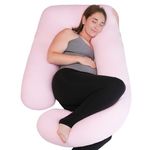 PinkFroggie Cooling Pregnancy Pillows,Soft U-Shape Maternity Pillow with Removable 100% Cotton Cover-Full Body Pillows for Adults Sleeping-Pregnancy Must Haves-57 Inch