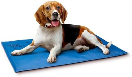 K&H Pet Products Coolin' Pet Pad Dog Mat, Portable Dog Cooling Mat for Travel or in Home, Perfect for Carriers, Crates, Outdoor Houses, Yards, Porches, Pet Beds & More - E-Large 38 X 27in Chill Blue