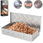 Smoker Box for BBQ Grill Wood Chips -Smoker Grill Accessories - Charcoal & Gas Barbecue Meat Smoking with Hinged Lid - Best Grilling Accessories & Utensils Gift for Dad