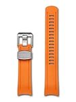 CRAFTER BLUE Curved End Watch Band Quick Release Soft Rubber Strap Replacement for Seiko Skx Series SKX007, SKX009 and SKX011 and Sports 5 Series: SRPD51K1, SRPD53k1, SRPD55K1 etc - Orange