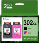 302XL Ink Cartridges Remanufactured for HP 302 Ink Cartridge for Officejet 3830 3831 3832 3834 3835 4650 4654 4658 5230 DeskJet 1110 2130 2132 3630 3632 Envy 4520 4522 4524 4527 2-Pack, Black & Color