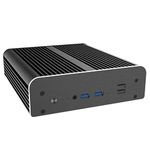 Akasa Newton Ws,For Intel Nuc 13/12/11 Pro(Arena Canyon/Wall Street Canyon/Tiger Canyon),Aluminum Compact Pc Case,Support Vesa Mounting&Audio Jack,Fanless Chassis,A-Nuc92-M1B,Black