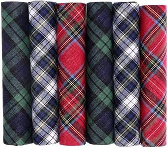 Octave® Mens 100% Cotton Tartan Print Handkerchiefs - Gift Boxed 6 Pack [Size One Size, Colour Tartan Prints]