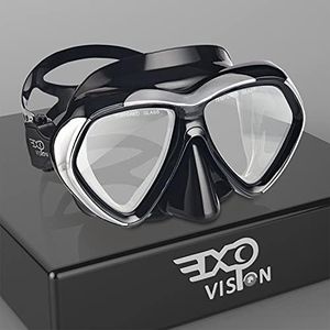 Adult Scuba Diving Mask, Anti-Fog Dive Mask, Anti-Leak Tempered Glass Swim Goggles with Nose Cover, Professional Snorkeling Gear for Snorkeling Freediving Swimming Spearfishing (Black)