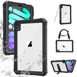 AICase iPad Mini 6 2021 (6th Generation) Waterproof Case,Underwater Protective Dustproof Shockproof Case Cover with 360 Full-Body Protection,iPad Mini 6th Gen 8.3 Inch case with Lanyard and Kickstand