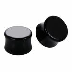 Decentraland 2 Pcs Black Acrylic Ear Gauges Ear Plugs Expander Piercing Jewelry 5/8"(16mm)