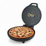 iBELL Electric Pizza Maker & Multi-Purpose Grill - 1500W | Dual Heating Control, 180° Opening | Ideal for Pizza, Sandwiches, Dosa & Roti | 2-Year Warranty (Black)