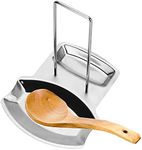 (Holder) - iPstyle Pan Lid Holder for Pots and Pans Progressive Lid and Spoon Rest Shelf 304 Stainless Steel Pan Lid Organiser Kitchen Decor Tool (Holder)