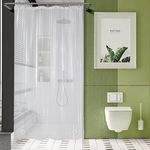 AmazerBath Stall Shower Curtain 54x78, Plastic Shower Curtain Clear, Small Shower Curtain Thick PEVA, Heavy Duty Shower Curtain Stall, Stand Up Shower Curtain with 2 Weighted Stones and 9 Grommets