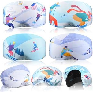 4 Pieces Ski Snowboard Goggle Cover Sleeve, Goggle Cover Microfiber Protective Lens Scratch Dust Protection for Travel Apres (Ski Style)