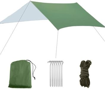 TRIWONDER Camping Tarp - 118"x118" Waterproof Rain Fly Tent Footprint Ground Cloth Multifunctional Cover Heavy Duty for Canopy Hammock Hiking Picnic (Green)