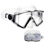 AQUA A DIVE SPORTS Diving mask Anti-Fog Swimming Snorkel mask Suitable for Adults Scuba Dive Swim Snorkeling Goggles Masks (Black and Transparent)