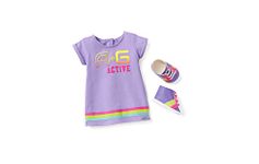 American Girl Truly Me 18-inch Doll Show Your Sporty Side Outfit with Printed T-Shirt Dress and Sneakers, for Ages 6+