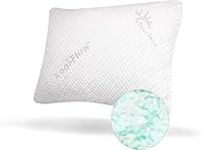 Snuggle-Pedic Memory Foam Pillow - Shredded Foam Sleeping Pillows for Side, Back & Stomach Sleeper w/ Bamboo Cover and Cooling Luxury Support - Standard