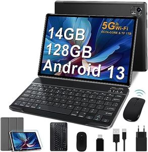 Tablette Android 13 Tablette 10 Pouces Tablette 14Go RAM+128Go ROM(TF 1To) Octa-Core 2.0 GHz丨5G WiFi+Bluetooth 5.0丨5MP+8MP丨8000mAh丨GMS Certified丨2 en 1 Tablette Tactile丨Tablette avec clavier -Noir